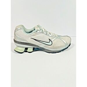 Nike Shox Women Shoe Size 9 Silver Navina II Dazzle White Baby Blue Y2K 324662